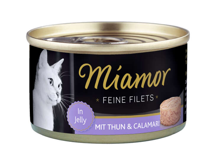 Miamor Katzen-Nassfutter Feine Filets heller Thun + Calamari in Jelly
